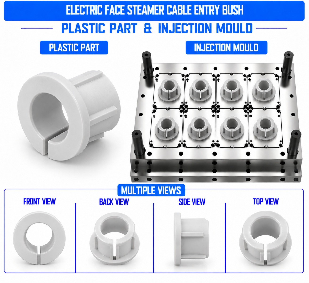 Electric Face Steamer Plastic Cable Entry Bush Mould and Moulding Service